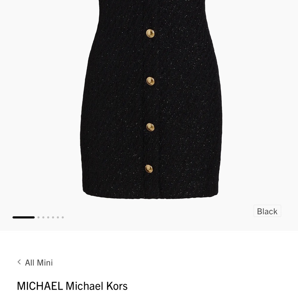 Michael Kors Metallic Tweed Mini Dress In Bone, Size 4, NWT - Picture 3 of 6
